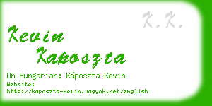 kevin kaposzta business card